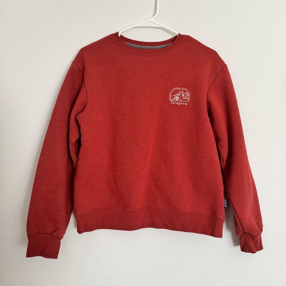 Patagonia Women's Lost and Found Uprisal Burl Red Crew Sweatshirt Size Small - Picture 1 of 6